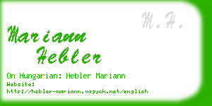 mariann hebler business card